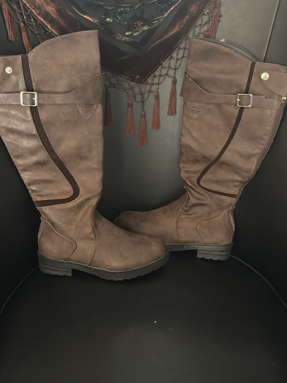 Classic Women's Brown Knee-High Riding Boots